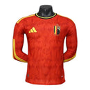 Camisa Seleção Bélgica I 26/27 manga longa - Jogador Adidas Masculina - Vermelha