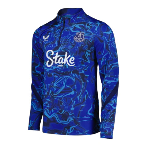 Camisa Everton Pré-jogo 25/26 manga longa - Torcedor Castore Masculina - Azul