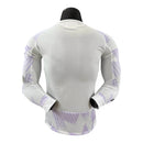 Camisa Manchester United II 25/26 manga longa - Jogador Adidas Masculina - Branca com detalhes em roxo