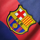 Camisa Retrô Barcelona I 2015/16 - Masculina Nike - Azul com listras em vermelho e detalhes em amarelo