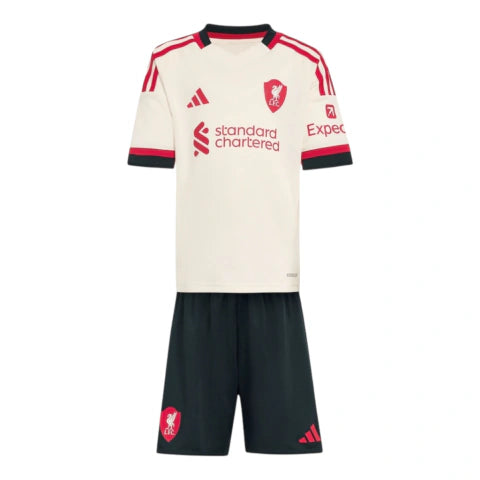 Kit Infantil Liverpool II 25/26 - Adidas - Bege e preto
