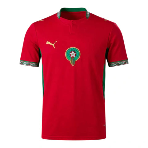 Camisa Seleção Marrocos I 26/27 - Torcedor Puma Masculina - Vermelha com detalhes em verde