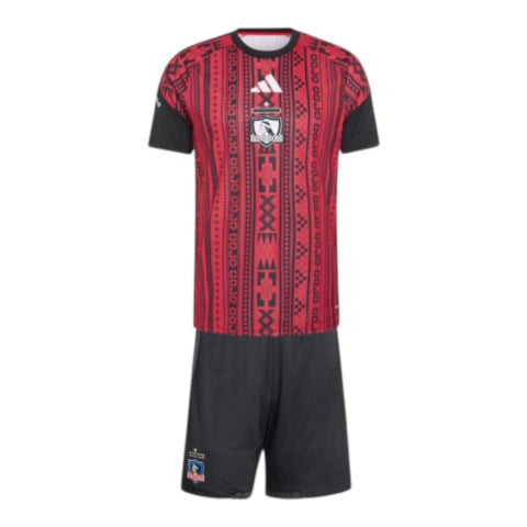Kit Infantil Colo Colo Pré-jogo 26/27 - Adidas - Preto e vermelho