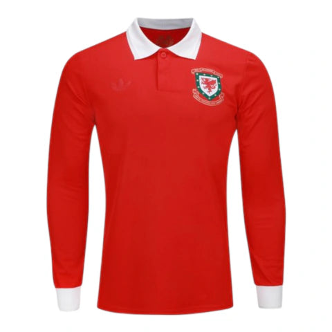Camisa Seleção País de Gales Edição Comemorativa 150 Anos manga longa - Torcedor Adidas Masculina - Vermelha