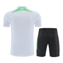 Kit Treino adulto - Camisa e Shorts - Seleção Argélia Adidas 26/27 - Branco e preto com detalhes em verde
