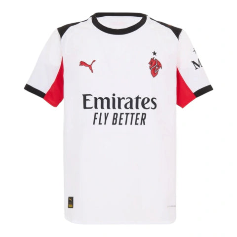 Camisa AC Milan II 25/26 - Torcedor Puma Masculina - Branca com detalhes em vermelho e preto