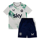 Kit Infantil Seleção Irlanda II 26/27 - Castore - Branca e azul com detalhes em verde