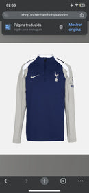 Camisa Tottenham Treino 25/26 manga longa - Torcedor Nike Masculina - Azul e cinza