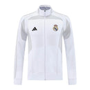 Jaqueta Corta-Vento Real Madrid Treino 25/26 - Masculina Adidas - Cinza e branca