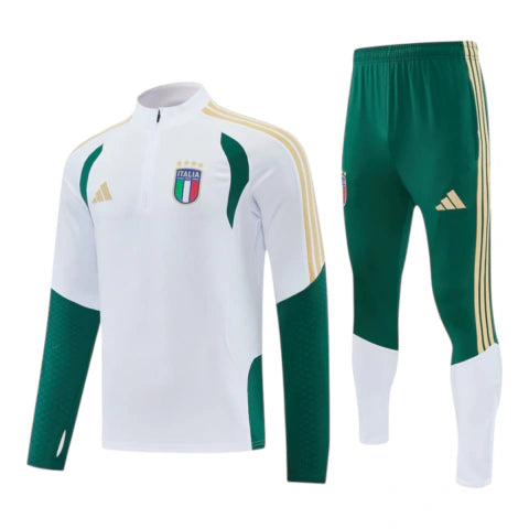 Conjunto Seleção Itália Treino 26/27 - Masculino Adidas - Branco e verde