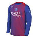Camisa Paris Saint-Germain Pré-jogo 25/26 manga longa - Torcedor Nike Masculina - Azul e vermelha