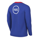 Camisa Paris Saint-Germain Pré-jogo 25/26 manga longa - Torcedor Nike Masculina - Azul e vermelha