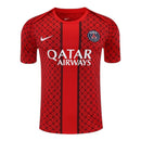 Camisa Paris Saint-Germain Pré-jogo 25/26 - Torcedor Nike Masculina - Vermelha com detalhes em azul