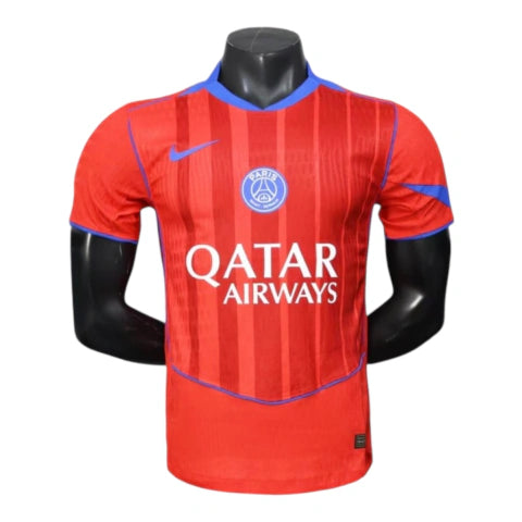 Camisa Paris Saint-Germain III 25/26 - Jogador Nike Masculina - Vermelha e azul