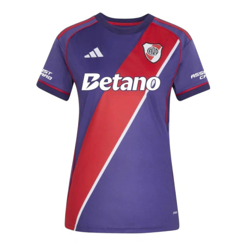 Camisa River Plate III 26/27 - Torcedor Adidas Feminina - Roxa com detalhes em vermelho