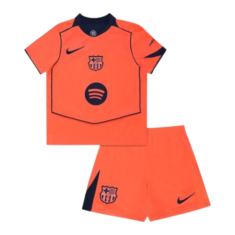 Kit Infantil Barcelona III 25/26 - Nike - Laranja e azul