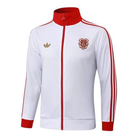 Jaqueta Corta-Vento Bayern de Munique Aniversário 125 Anos - Masculina Adidas - Branca e vermelha