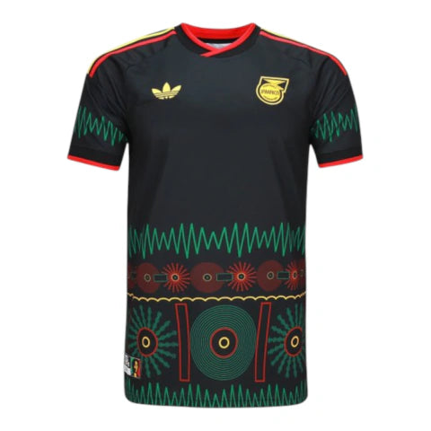 Camisa Seleção Jamaica II 26/27 - Torcedor Adidas Masculina - Preta com detalhes em vermelho e amarelo