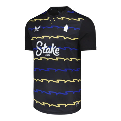 Camisa Everton III 25/26 - Torcedor Castore Masculina - Preta com detalhes em azul e amarelo