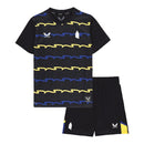 Kit Infantil Everton III 25/26 - Castore - Preto com detalhes em amarelo e azul