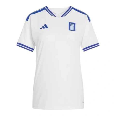 Camisa Seleção Grécia I 26/27 - Torcedor Adidas Feminina - Branca com detalhes em azul