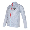 Jaqueta Corta-Vento São Paulo 26/27 - Masculina New Balance - Cinza com detalhes em vermelho
