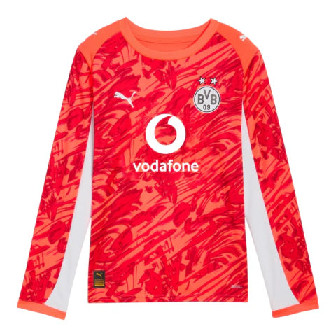 Camisa Borussia Dortmund Goleiro II 25/26 manga longa - Torcedor Puma Masculina - Laranja e vermelha