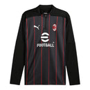 Camisa AC Milan Pré-jogo 26/27 manga longa - Torcedor Puma Masculina - Preta com detalhes em vermelho