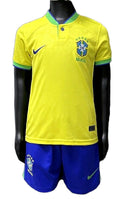 Camisa + Shorts Infantil Seleção Brasileira - Amarela