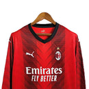 Camisa AC Milan I 23/24 manga longa - Torcedor Puma Masculina - Vermelha e preta