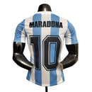 Camisa Retrô Seleção da Argentina 1986 - Masculina Le Coq Sportif - Branca e azul