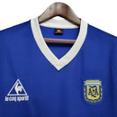 Camisa Retrô Seleção da Argentina II 1986 - Le Coq Sportif Masculina - Azul com detalhes em branco