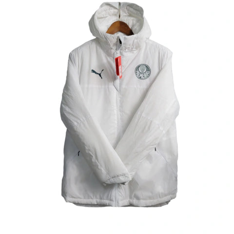 Jaqueta Corta-Vento Palmeiras 23/24 - Masculina Puma - Branca com detalhes em verde