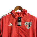 Jaqueta Corta-Vento São Paulo 23/24 Masculina Adidas - Vermelha com detalhes em branco