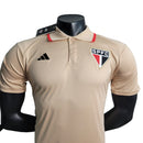 Camisa Polo São Paulo 23/24 Adidas Torcedor Masculina - Bege com detalhes em preto