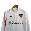 Jaqueta Corta-Vento São Paulo 23/24 Masculina Adidas - Branca com detalhes em preto e vermelho