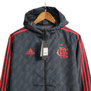 Jaqueta Corta-Vento Flamengo 23/24 Masculina Adidas -Preta com detalhes em vermelho
