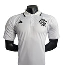 Camisa Flamengo Polo Treino 23/24 Torcedor Nike Masculina - Branco com detalhes em preto