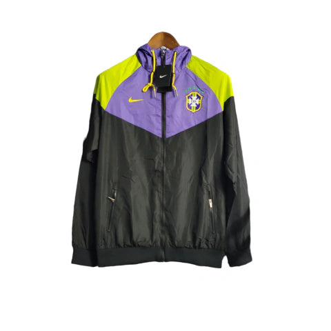 Jaqueta Corta-Vento Brasil 23/24 Masculino Nike - Roxo com detalhes em amarelo