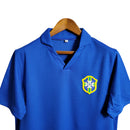 Camisa Seleção Brasileira Retrô II 57/62 Torcedor Masculina - Azul com detalhes no brasão da CBD