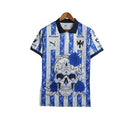 Camisa Monterrey Edição Especial Dia dos mortos 23/24 - Torcedor Puma Masculina - Detalhamento com flores e esqueleto em azul e branco