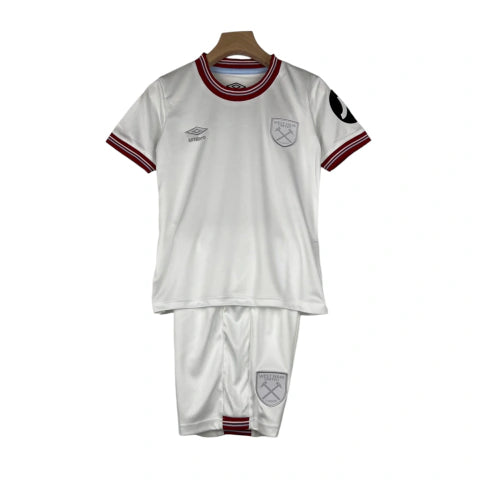 Kit Infantil West Ham II Umbro 23/24 - Branca com detalhes em vinho