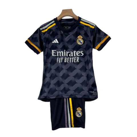 Kit Infantil Real Madrid III 23/24 Adidas - Azul com detalhes em amarelo e branco