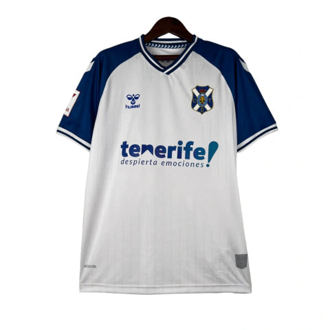 Camisa Tenerife I 23/24 - Torcedor Hummel Masculina - Branca com detalhes em azul