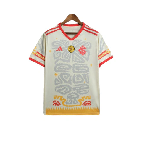 Camisa Internacional Edição Especial 23/24 - Torcedor Adidas Masculina - Branca com detalhes em vermelho e amarelo
