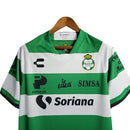Camisa Santos Laguna I 23/24 - Torcedor Charly Masculina - Verde e branca com detalhes em preto