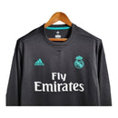 Camisa Retrô Real Madrid I 2017/2018 manga longa - Adidas Masculina - Preta com detalhes em verde