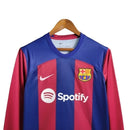 Camisa Barcelona I 23/24 manga longa - Torcedor Nike Masculina - Azul e vermelha