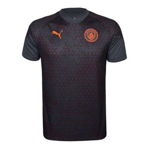 Camisa Manchester City Treino 23/24 - Torcedor Puma Masculina - Cinza com detalhes em vermelho