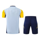 Kit Treino adulto - Camisa e Shorts - Real Madrid Adidas 24/25 - Azul com detalhes em amarelo